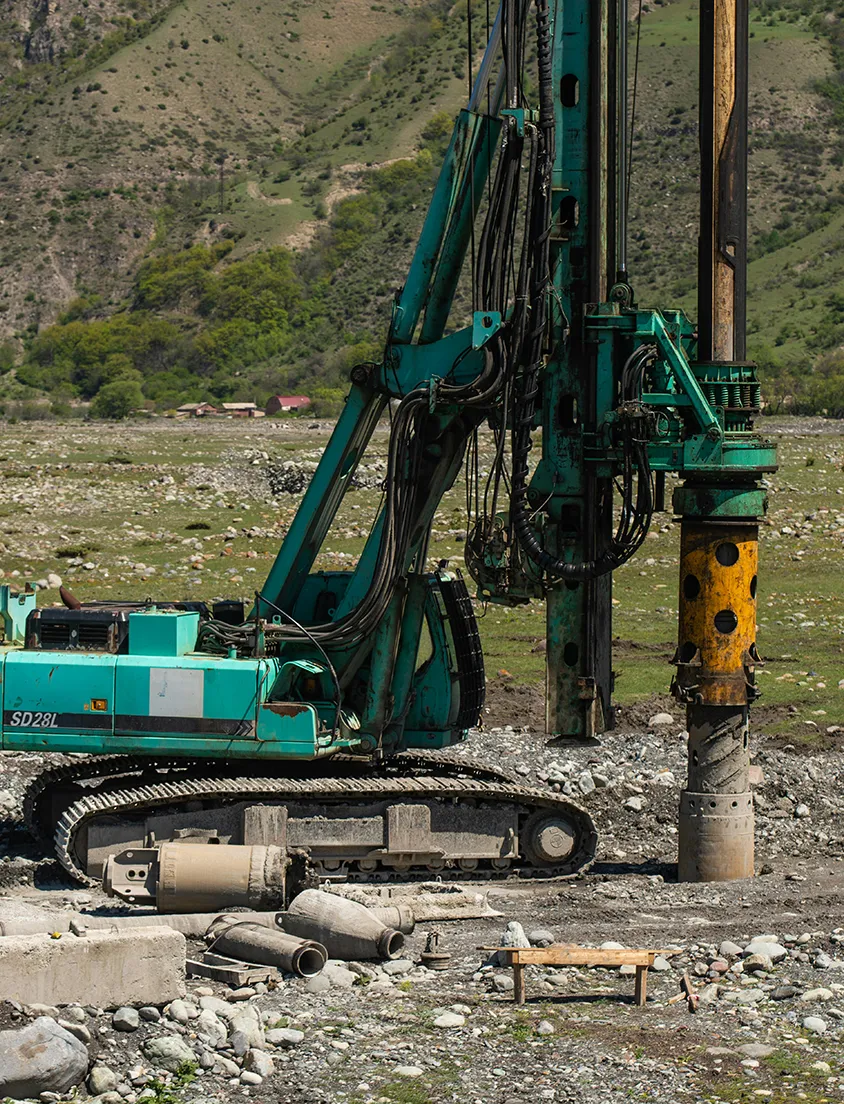 Drilling rig to take soil samples
