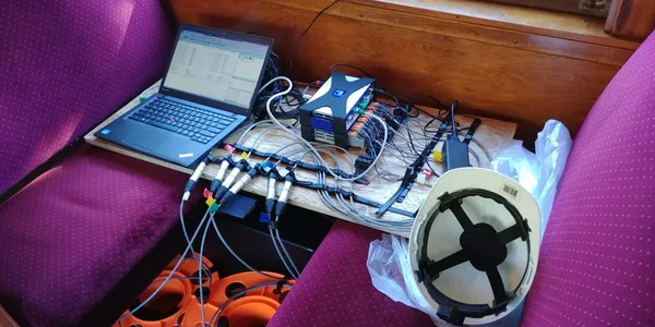 gear to measure motion of train under test
